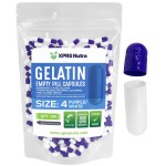 XPRS Nutra Size 4 Empty Capsules - 100 Count Small Empty Gelatin Capsules - Pills DIY Capsule Filling - Fillable Pure Bovine Pill Gel Caps for Do-It-Yourself Supplements (Purple/White)