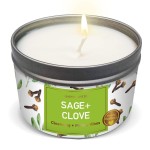 MAGNIFICENT 101 Sage & Clove Aromatherapy Candle - 6 Oz White Soy Wax - 35-Hour Burn Time - Long Lasting Sage & Energy Cleansing - Manifestation & Spiritual Decor