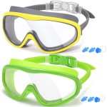 Braylin Adult Swim Goggles, 2-Pack Wide View Swim Goggles for Men Women Youth Teen, Anti-Fog, Over 15