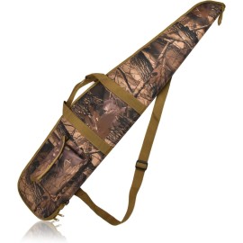 AUMTISC Soft Rifle Case, Shotgun Carrying Bag, Gun Cases for Scoped Rifles with Adjustable Shoulder Sling and Pocket, Tan 48