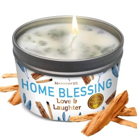 Magnificent 101 Long-Lasting Home Blessing - Love & Laughter Aromatherapy Smudge Candle - 6 Oz - 35-Hour Burn - Soy Wax, Sage, Bergamot & Sandalwood - Meditation & Manifestation - Sage Candle