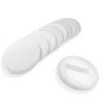10pcs Powder Puff Cotton Cosmetic Powder Face Makeup Puffs Pads with Ribbon for Loose and Foundation 2.36 inch. (White)