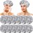 12 Pieces Deep Conditioning Caps Aluminum Foil Reusable Hair Processing Hair Coloring Shower Caps for Home Salon Use(12 Inch,Silvery)