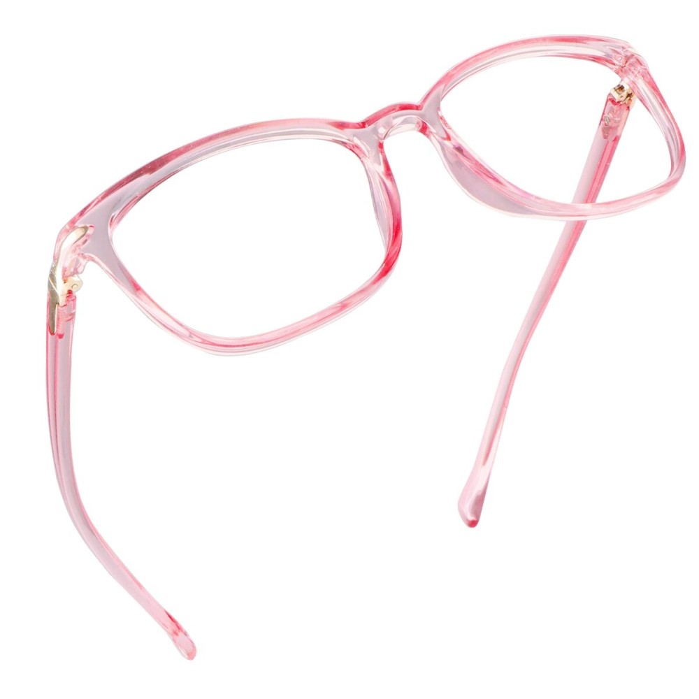 LifeArt Blue Light Blocking Glasses, Anti Eyestrain, Computer Reading Glasses, Gaming Glasses, TV Glasses for Women, Anti Glare (Clear Pink, 3.25 Magnification)