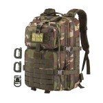 Hannibal Tactical MOLLE Assault Backpack, Tactical Backpack Military Army Camping Rucksack, 3-Day Pack Trip w/Patch, D-Rings, Woodland