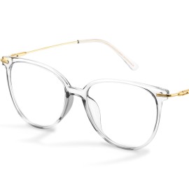 Gaoye Blue Light Blocking Glasses - Trending Round TR90 Frames, Metal Arms, UV400 Protection - Matching Soft Case