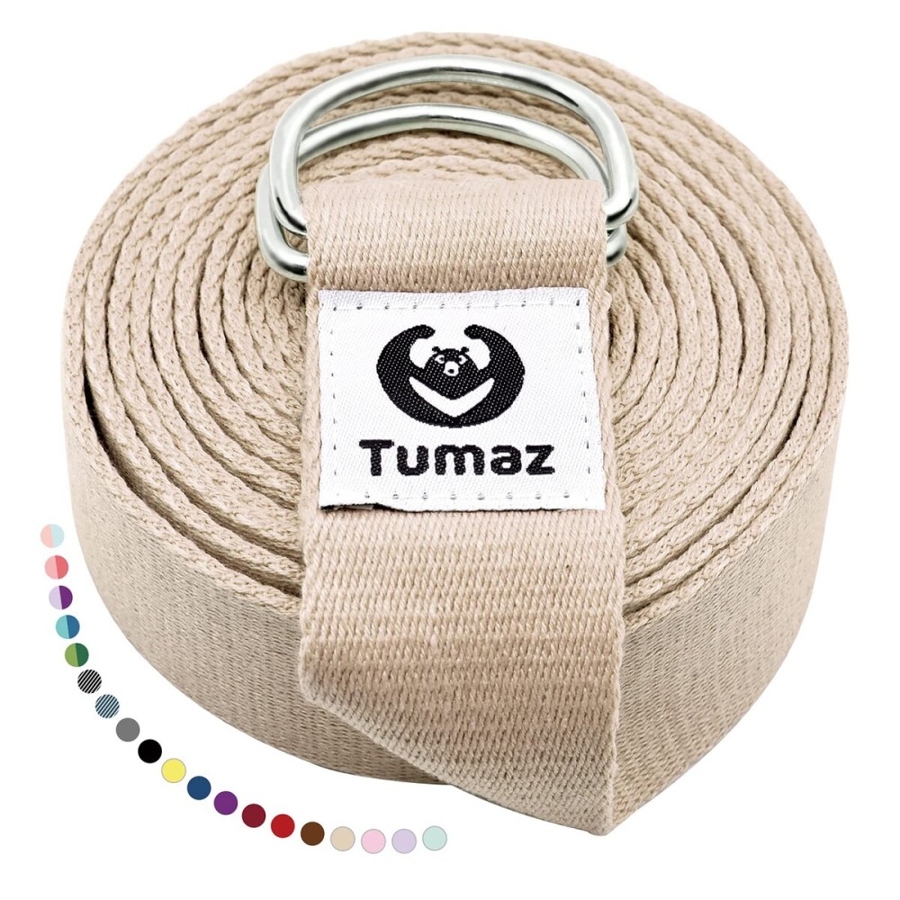 Tumaz Yoga Strap/Stretch Bands [15+ Colors, 6/8/10 Feet Options] with Extra Safe Adjustable D-Ring Buckle, Durable and Comfy Delicate Texture - Best for Daily Stretching, Physical Therapy, Fitness