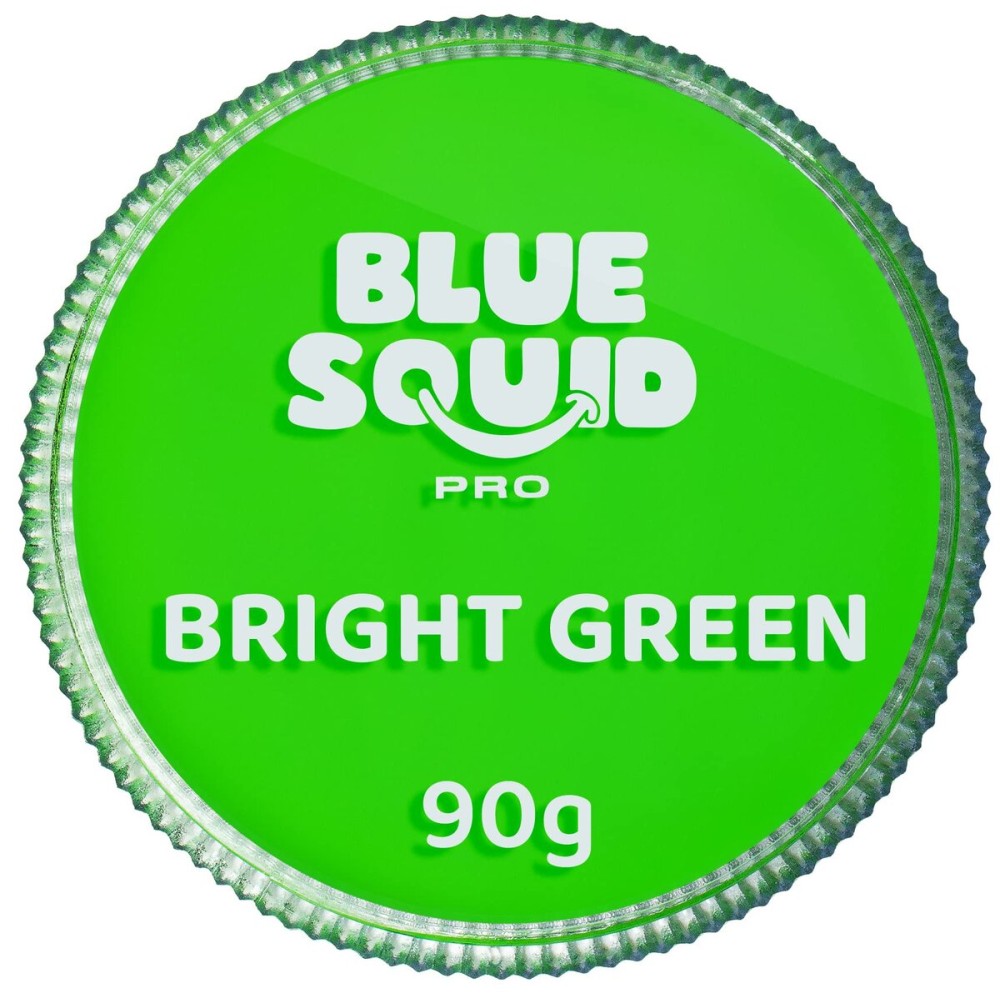 Blue Squid PRO Face Paint - Professional Water Based Single Cake Facepaint & Body Paints - SFX Makeup, Kids Adults Face Painting for Costume, Halloween, Cosplay - Classic Bright Green 90g / 3oz