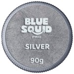 Blue Squid PRO Face Paint - Professional Water Based Single Cake Facepaint & Body Paints - SFX Makeup, Kids Adults Face Painting for Costume, Halloween, Cosplay - Metallic Silver 90g / 3oz