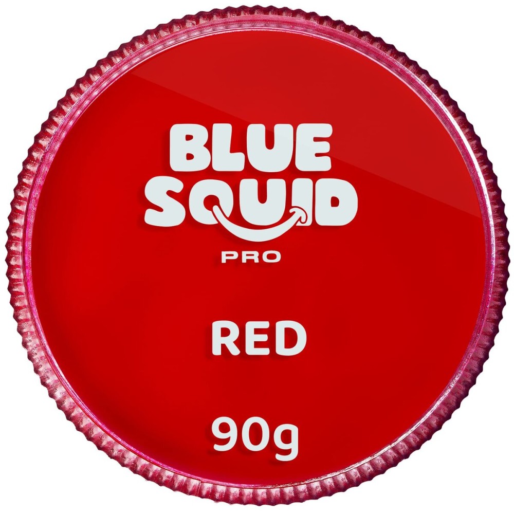 Blue Squid PRO Face Paint - Professional Water Based Single Cake Facepaint & Body Paints - SFX Makeup, Kids Adults Face Painting for Costume, Halloween, Cosplay - Classic Red 90g / 3oz
