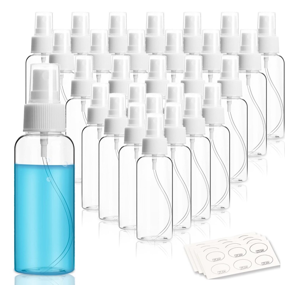 ZEJIA 40 Pack Small Spray Bottle, 2.7oz/80ml Travel Spray Bottle, Empty Fine Mist Spray Bottles, Refillable Mini Spray Bottles with Labels
