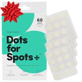 Dots for Spots Pimple Patches For Face - Stocking Stuffers For Teens - Fast Acting, Translucent Hydrocolloid Zit Patches that Unclog Pores Korean Skin Care - Vegan, Cruelty Free - (60 count)