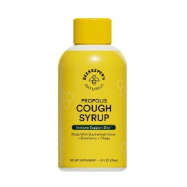 Beekeeper\'s Naturals Propolis Honey Cough Syrup Daytime for Adults Elderberry, Bee Propolis, Buckwheat Honey - Immune Support & Throat Soothing, 4 oz