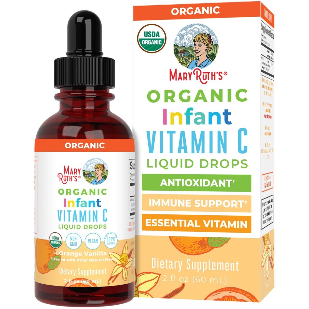 MaryRuth Organics Infant & Baby Vitamin C Supplement | USDA Organic Vitamin C Liquid Drops for Infants | Ages 6-12 Months | Immune Support | Overall Health | Vegan | Non-GMO | Gluten Free | 2 Fl Oz