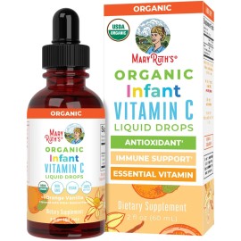 MaryRuth Organics Infant & Baby Vitamin C Supplement | USDA Organic Vitamin C Liquid Drops for Infants | Ages 6-12 Months | Immune Support | Overall Health | Vegan | Non-GMO | Gluten Free | 2 Fl Oz
