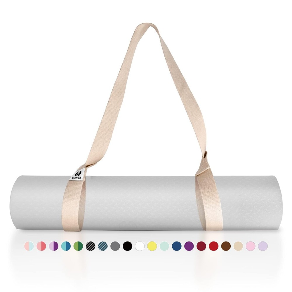 Tumaz Yoga Mat Strap [MAT NOT Included] (2 Sizes) with Extra Thick & Comfy Delicate Texture, Adjustable Yoga Mat Carrier
