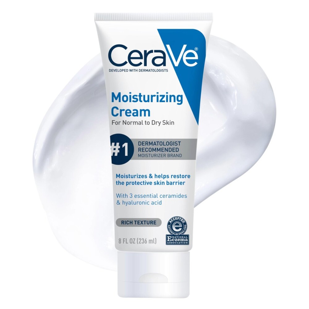 CeraVe Moisturizing Cream, Face Body Moisturizer, Normal to Dry Skin, 8 Fl Oz