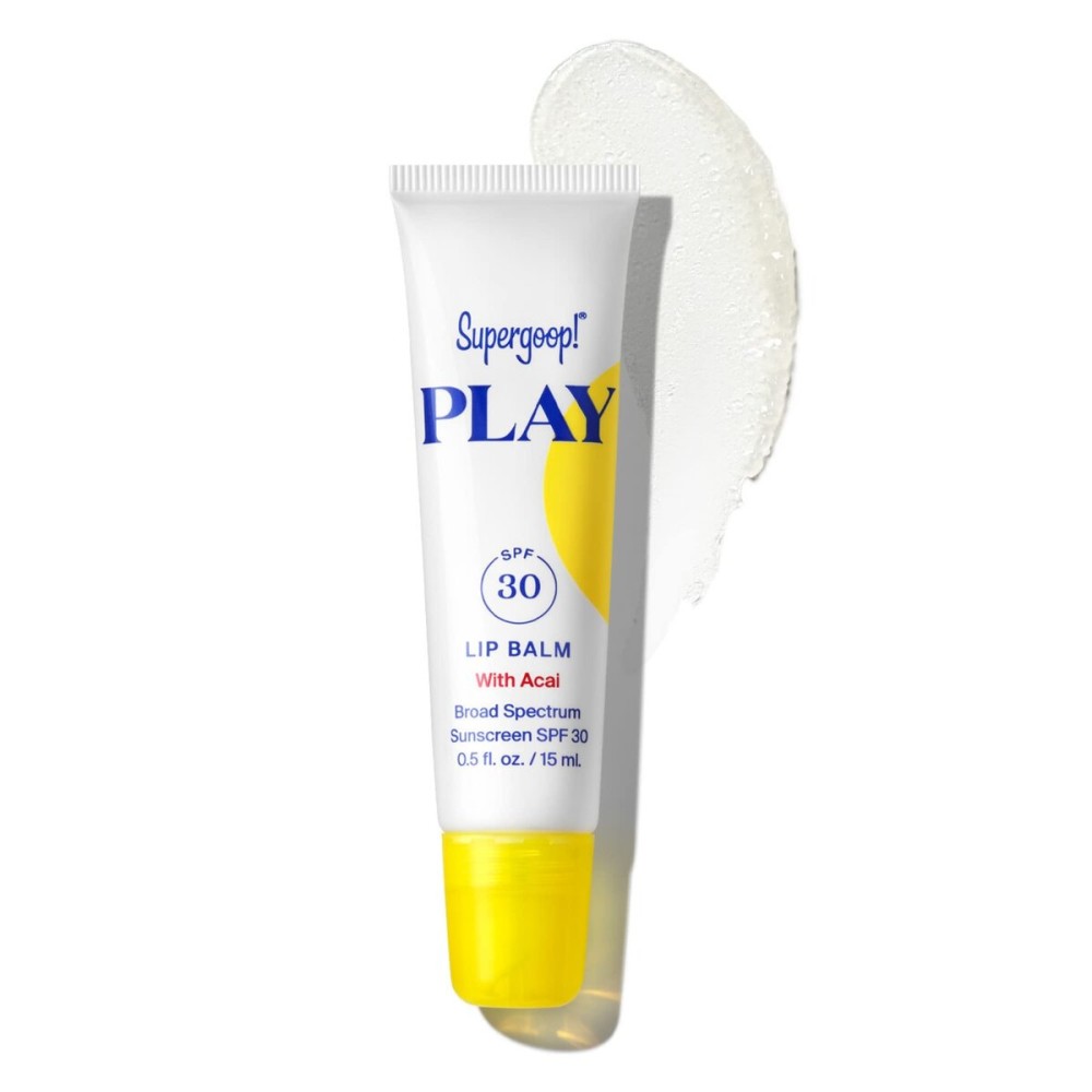 Supergoop! PLAY Lip Balm with Acai, 0.5 fl oz - SPF 30 PA+++ Broad Spectrum Sunscreen - Hydrating Honey, Shea Butter & Sunflower Seed Oil - Great for Active Days