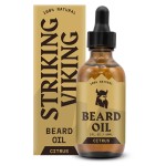 Striking Viking Citrus Beard Oil for Men - 2 Fl Oz, Citrus Scented - Moisturizing & Softening Formula With Jojoba, Argan & Tea Tree Oil