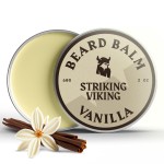 Striking Viking Beard Balm for Men - 2 oz, Vanilla Scent - Light Hold Moisturizer That Softens & Nourishes Coarse Facial Hair with Shea Butter & Tea Tree Oil