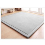 Loartee Nursery Rug Coral Velvet Crawling Rugs Mat Area Rugs Play Crawling Mat(6\'8x9\'8, Gray) for Toddler Children Play Mat Yoga Mat Exercise Pads Carpet