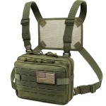 WYNEX Tactical Molle Admin Pouch of Laser Cut Design, Utility Pouches Molle Attachment Military Medical EMT Organizer with Map Pocket EDC EMT Pack IFAK Tool Holder Universal U.S.A Patch Included