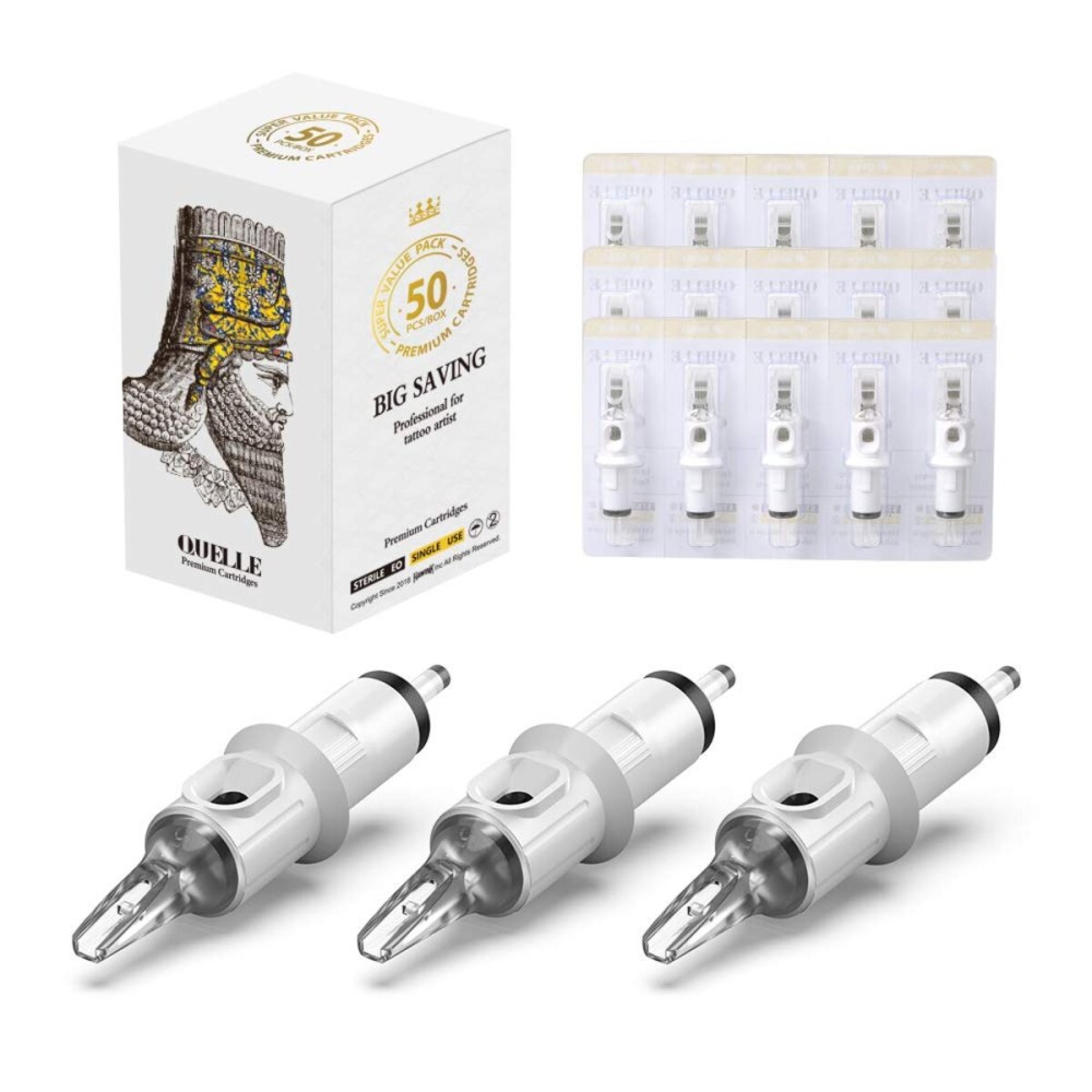 Hawink Tattoo Cartridge Needles 10 Bugpin 9 Curved/Round Magnum M-Taper 50PCS with Membrane Professional Disposable EN05S-50-1009RM