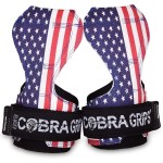 Cobra Grips PRO Weight Lifting Gloves Heavy Duty Straps Alternative Power Lifting Hooks Best for Deadlifts Adjustable Neoprene Padded Wrist Wraps Support Bodybuilding (PRO USA Flag Leather)