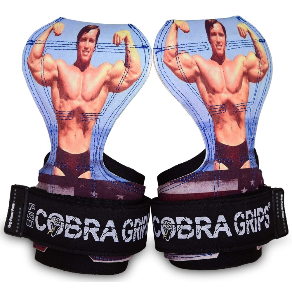 Cobra Grips PRO Weight Lifting Gloves Heavy Duty Straps Alternative Power Lifting Hooks Best For Deadlifts Adjustable Neoprene Padded Wrist Wraps Support Bodybuilding (PRO Arnold Leather)
