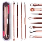 ZTRHYOO Blackhead Remover Pimple Comedone Extractor Tool Best Acne Removal Kit - Treatment for Blemish, Whitehead Popping, Zit Removing for Risk Free Nose Face Skin with Case(Rose, 4 Piece Set)