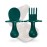 Grabease Baby Feeding Utensils Set - Infant and Baby Fork and Spoon for Ages 1-11 Months, BPAs and Phthalate-Free Cutlery, Plastic, 1 Set, Green