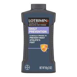 Lotrimin Athlete\'s Foot Daily Prevention Medicated Foot Powder Bottle, 3 Ounce