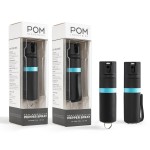 POM Pepper Spray Combo Pack Clip & Keychain - Maximum Strength OC Spray Self Defense- Tactical Compact & Safe Design - 25 Bursts & 10 ft Range - Stream Spray Pattern Black and Aqua