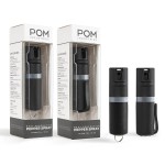 POM Pepper Spray Combo Pack Clip & Keychain - Maximum Strength OC Spray Self Defense- Tactical Compact & Safe Design - 25 Bursts & 10 ft Range - Stream Spray Pattern Black and Grey