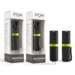POM Pepper Spray Combo Pack Clip & Keychain - Maximum Strength OC Spray Self Defense- Tactical Compact & Safe Design - 25 Bursts & 10 ft Range - Stream Spray Pattern Black and Lime