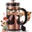 BAYKA 34oz 1 Liter French Press Coffee Maker, Christmas Coffee Lover Gifts Basket Set, Heat Resistant Thickened Borosilicate Glass Stainless Steel Brewer, Cold Brew Cafetera Teapot for Kitchen, Copper