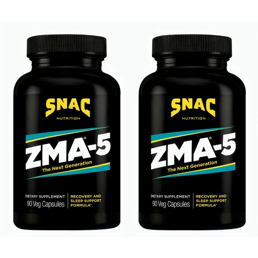 SNAC ZMA-5 Sleep Aid Supplement, Promote Muscle Recovery & Growth, Immune Support, & Restorative Sleep with Zinc, Magnesium & 5-HTP, Post Workout, Before Bed ZMA Supplements 180 Count (2 Pack)