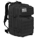 QT&QY 45L Military Tactical Backpacks Molle Army Assault Pack 3 Day Bug Out Bag Hiking Treeking Rucksack black
