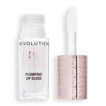 Revolution, Pout Bomb Plumping Lip Gloss, High-Shine for Glossy, Fuller & Plump Lips with Hyaluronic Acid & Peptides, Vegan & Cruelty-Free, Glaze Clear, 0.15 fl oz
