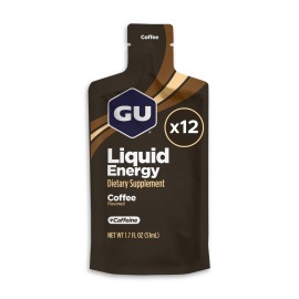 GU Energy Liquid Energy Gel with Complex Carbohydrates, Vegan, Gluten-Free, and Dairy-Free On-The-Go Energy for Any Workout, 12-Count, Coffee
