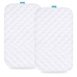 Waterproof Bassinet Mattress Pad Cover Compatible with Baby Delight Beside Me Dreamer Bassinet, 2 Pack, Ultra Soft Surface, Breathable and Easy Care