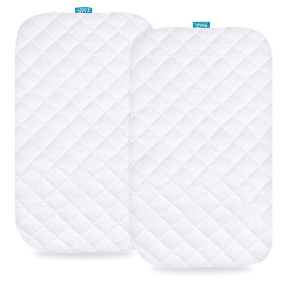 Waterproof Quilted Bassinet Mattress Pad Cover Compatible with Arm\'s Reach Clear-Vue, Cambria, Mini Ezee 2 in 1Co-Sleeper Bassinet 2 Pack, Ultra Soft Surface, Breathable and Easy Care