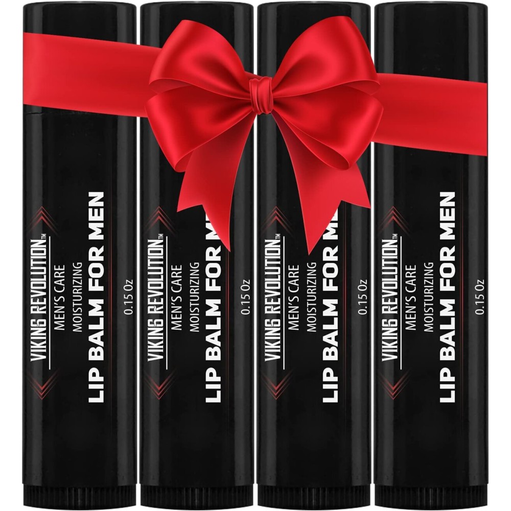 Viking Revolution All Natural Lip Balm - Moisturizer for Dry, Cracked, Chapped Lips (4 Pack)