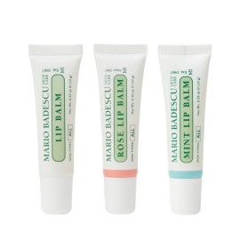 Mario Badescu Lip Balm for Dry Cracked Lips, Trio Pack Includes Mint, Rose, and Original Moisturizer, Ultra-Nourishing Care for Soft, Smooth and Supple Feel, 3 Count