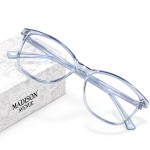Madison Avenue Blue Light Blocking Glasses Anti Eyestrain UV Glare Blue Light Glasses for Women TV Phone Computer Gaming Eyeglasses (Clear Blue)