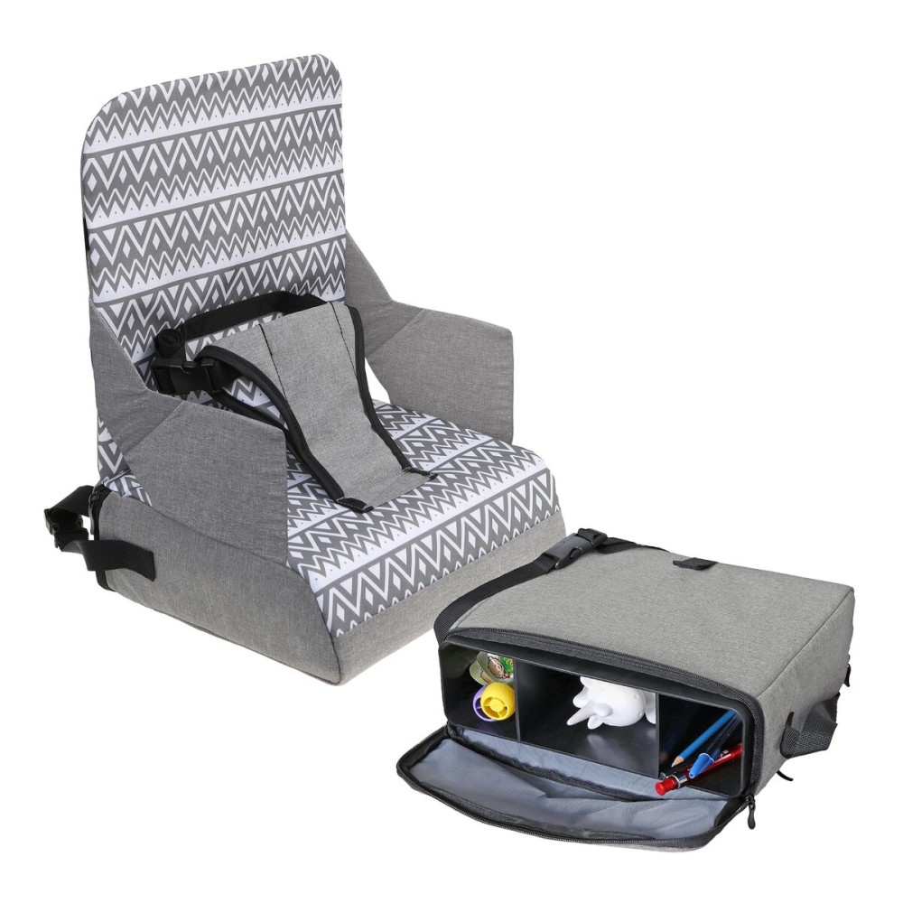 Dreambaby Grab N Go Travel Booster Seat - Portable Toddler High Chair for Dining (6M-5Y) with Storage & Shoulder Strap