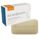 Kenkoderm Psoriasis Dead Sea Mineral Salt Soap with Argan Oil & Salicylic Acid, Natural Exfoliating Body & Face Cleanser for Sensitive Skin, Color & Fragrance Free, 4.25 Ounce, 1 Bar