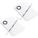 2 Pcs Stainless Steel Cosmetic Makeup Palette, Professional Cosmetic Mixing Makeup Palette Spatula Makeup Artist Tool, Beauty Salon Color Cream Mixing Palette With A Spatula Makeup Nail Art Palette