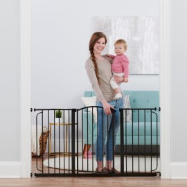 Regalo 58-Inch Easy Step Extra Tall Arched Dcor Walk Thru Baby Gate, Award Winning Brand, Includes 4-Inch Extension Kit, 4 Pack Pressure Mount Kit and 4 Pack Wall Mount Kit, Bronze