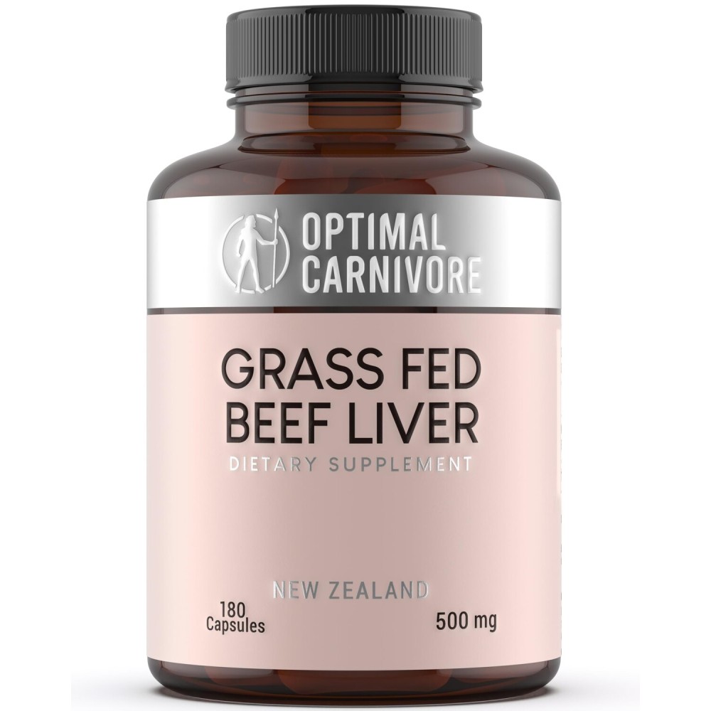Optimal Carnivore Grass Fed Beef Liver Capsules, Freeze Dried in Convenient Pills, 180 Capsules, Desiccated Supplement